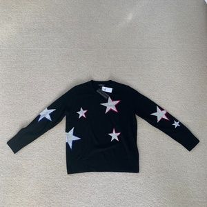 Black Sweater with Multi-Colored Stars